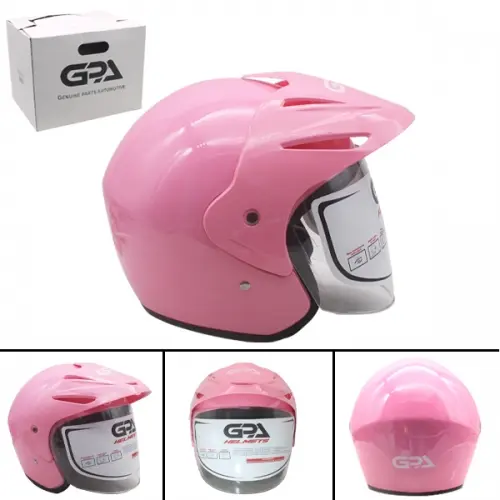 CASCO DE MOTO ROSADO TALLA L CON LOGO GPA (TM-18035-L)