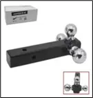 TRAILER HITCH + 3 BOLAS NEGRAS CAPACIDAD 3500/5000/7500 LBS (SLBM25)