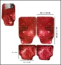 ALFOMBRA METALICA ROJA 4PZA/SET(LF-16006-R)