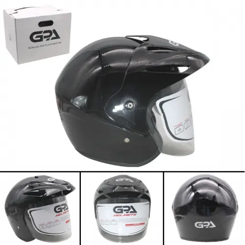 CASCO DE MOTO NEGRO TALLA M CON LOGO GPA (TM-18032-M)