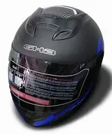 CASCO DE MOTO NEGRO CON AZUL  (TM-18016AZ-XL)