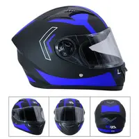 CASCO DE MOTO NEGRO CON AZUL  (TM-18016AZ-XL)