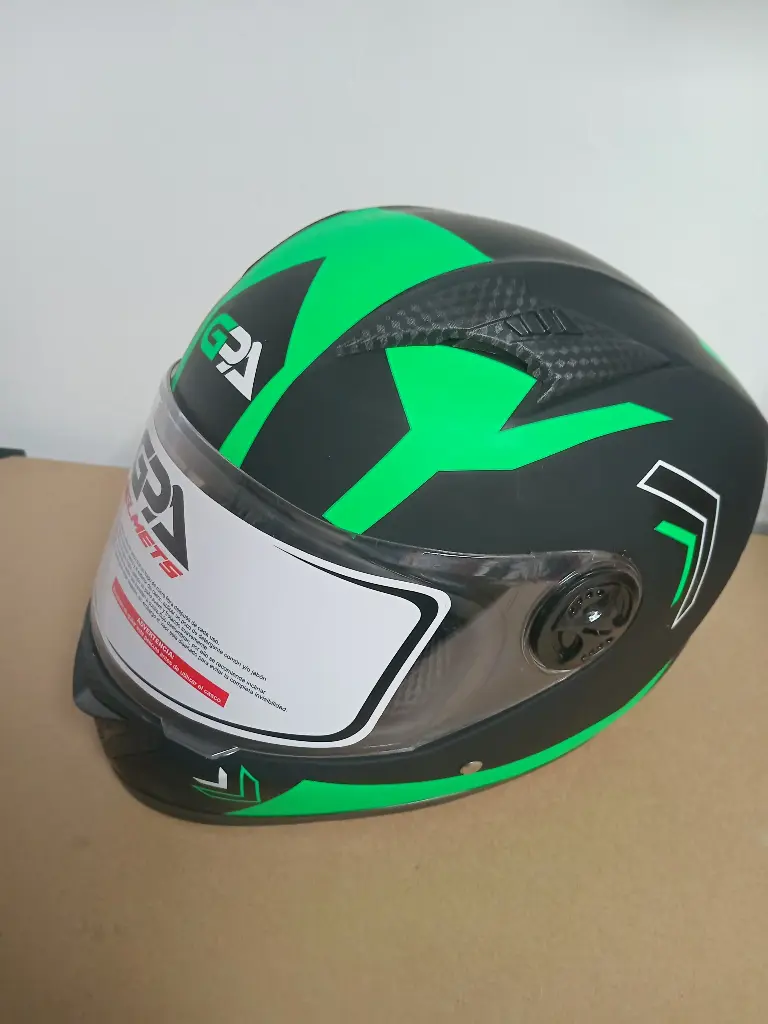 TM-18016V-XXL  CASCO DE MOTO NEGRO CON VERDE 