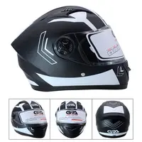 CASCO DE MOTO ABS NEGRO CON BLANCO L (TM-18016B-L)