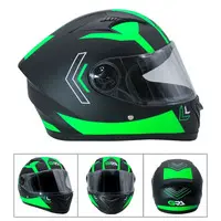 CASCO DE MOTO NEGRO CON VERDE (TM-18016V-L)