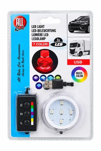 LUZ BASE 7COLORES USB 5V 1MT (15120)