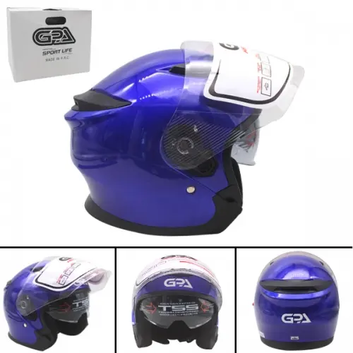 CASCO D/ MOTO AZUL DOBLE VISOR M C/L GPA (TM-18045-AZ-M)