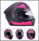 CASCO DE MOTO NEGRO CON ROSADO XL (TM-18016RD-XL)