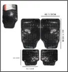 [900*11*0415] Alfombra Metalica Negra 4PCS/SET (650122J-N)
