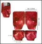 [900*11*0416] Alfombra Metalica Roja 4PCS/SET (650122J-R)