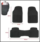 [900*11*0422] Alfombra PVC Negro 3PZA SET 2F:72X42.5 (LF-16028)