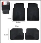 Alfombra de Caucho Negra 4PZAS/SET (LF-5154)