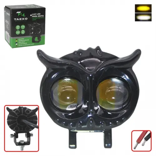  LUZ LED TIPO BUHO P/MOTO 20W 9-80V 2000LM 6.5X5.6X5.6CM CON FLASH (TM-1331-FLASH)
