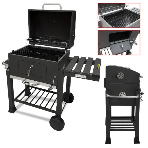 ASADOR DE CARBON AJUSTE DE ALTURA AREA DE COCCION 54.5*1.7CM (HO-1407 )
