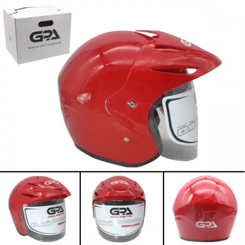 CASCO DE MOTO ROJO TALLA M CON LOGO GPA (TM-18034-M)
