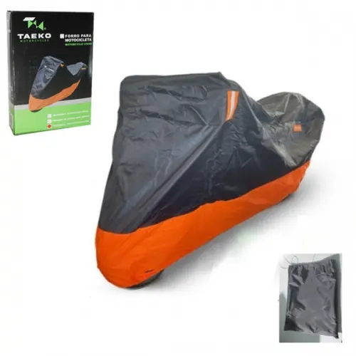 COVER P/MOTO L 246X104X127CM POLIESTER/GRIS-NARANJA (TM-22004-L)